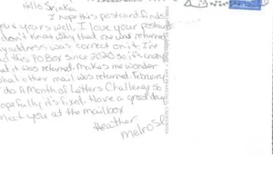 Postcard from Heather Melrose about a Month of Letters Challenge